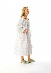 Cha-Cha Linen Maxi Dress in Linum with Hair Ribbon