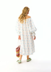 Cha-Cha Linen Maxi Dress in Linum with Hair Ribbon