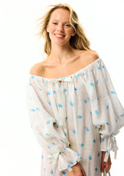 Cha-Cha Linen Maxi Dress in Linum with Hair Ribbon