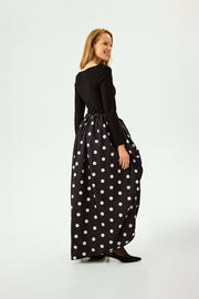 Aurora Maxi Dress in Black Polka Dot