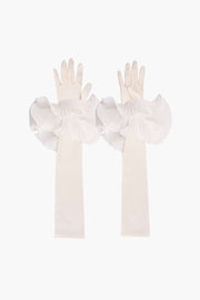 Zephyr Ruffle Gloves in White