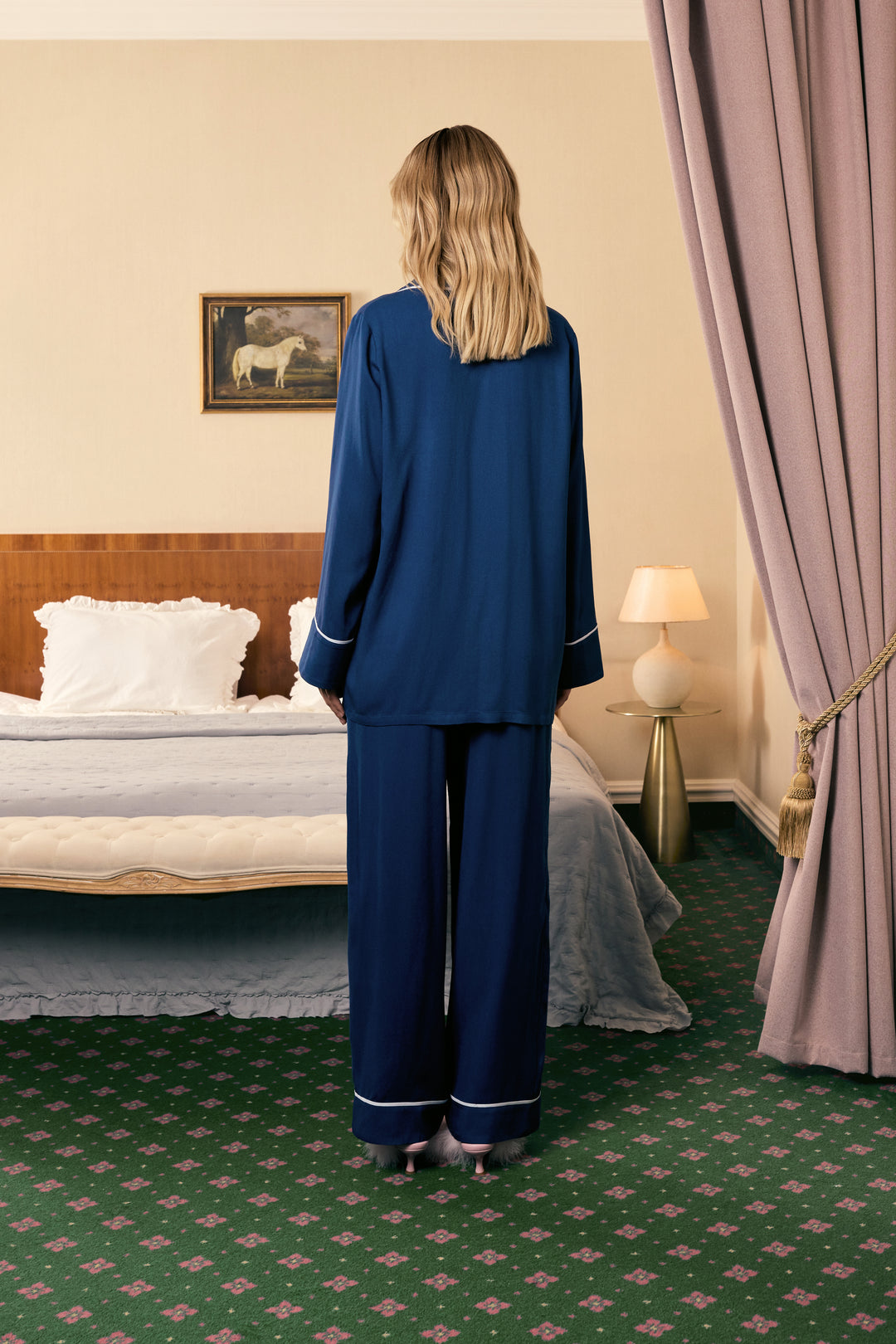 Finnegan Unisex Pajama Shirt in Navy