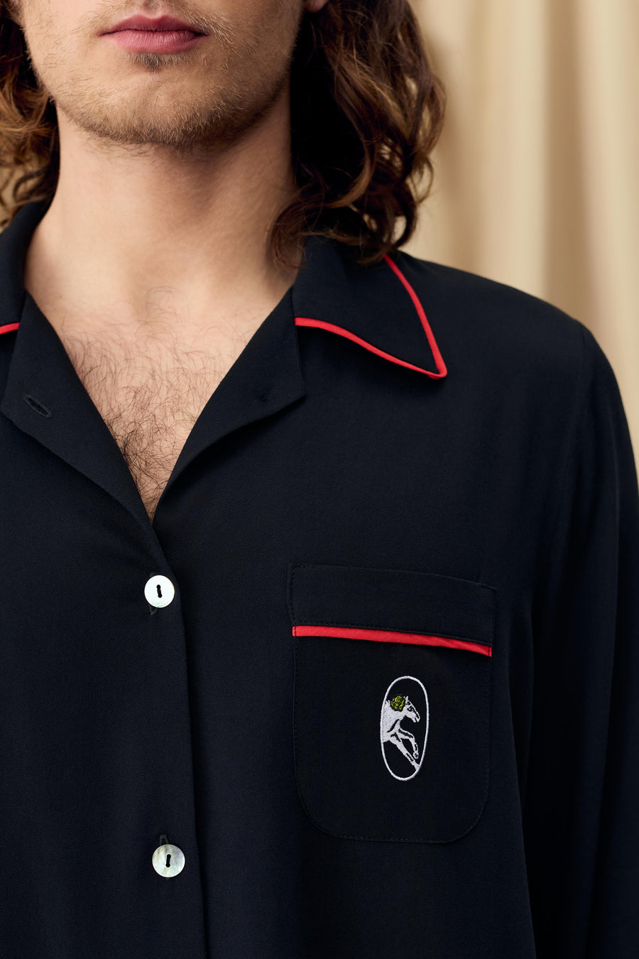 pajama dress shirt mens Hyperion Pajama Shirt in Grey with Red Stripe Italian Cotton LFrank