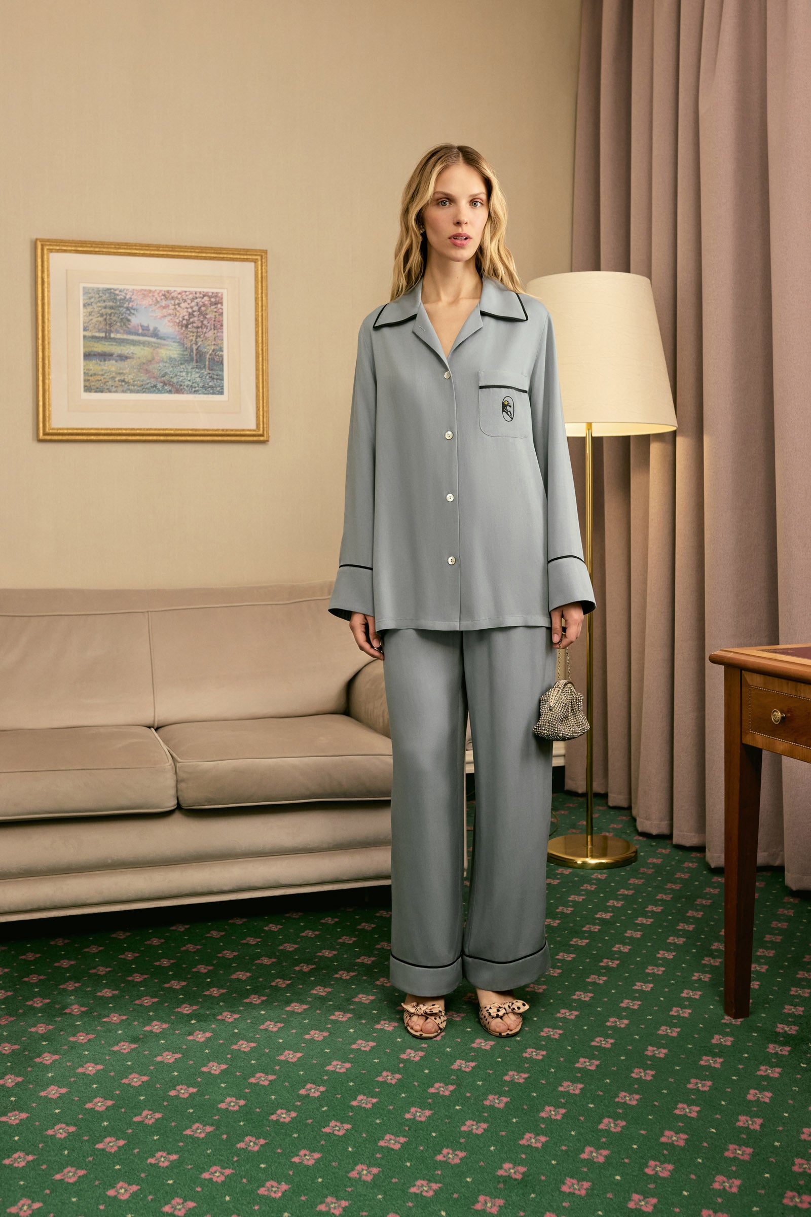 Finnegan Unisex Pajama Shirt in Grey