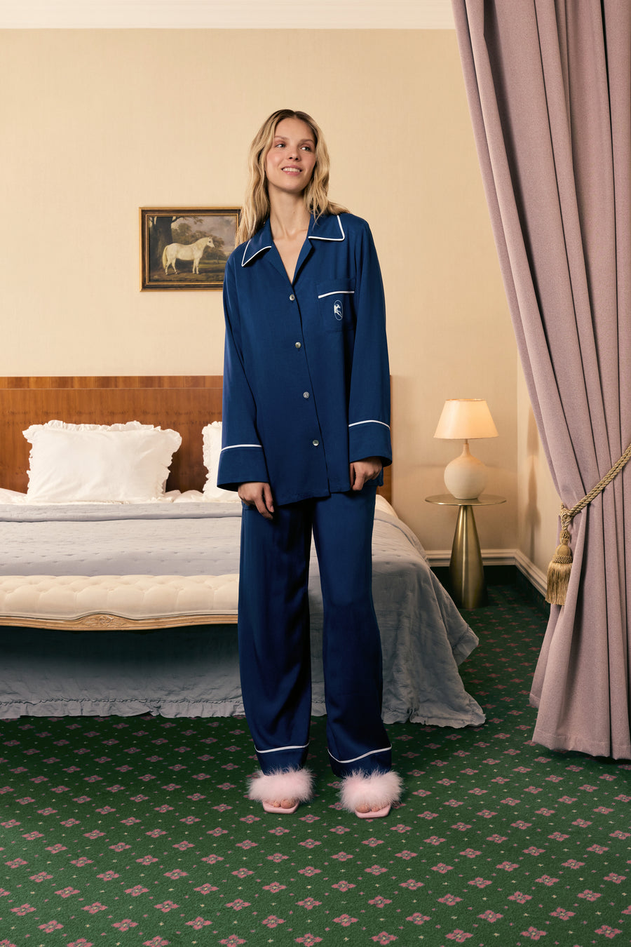 Finnegan Unisex Pajama Pants in Navy