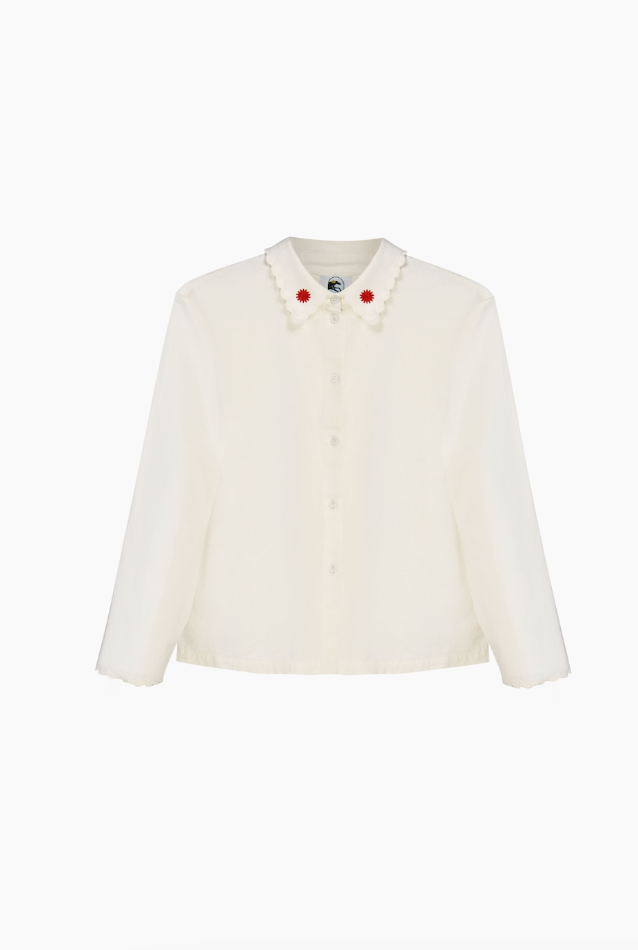 Kotyk Embroidered Cotton Blouse in Off-white