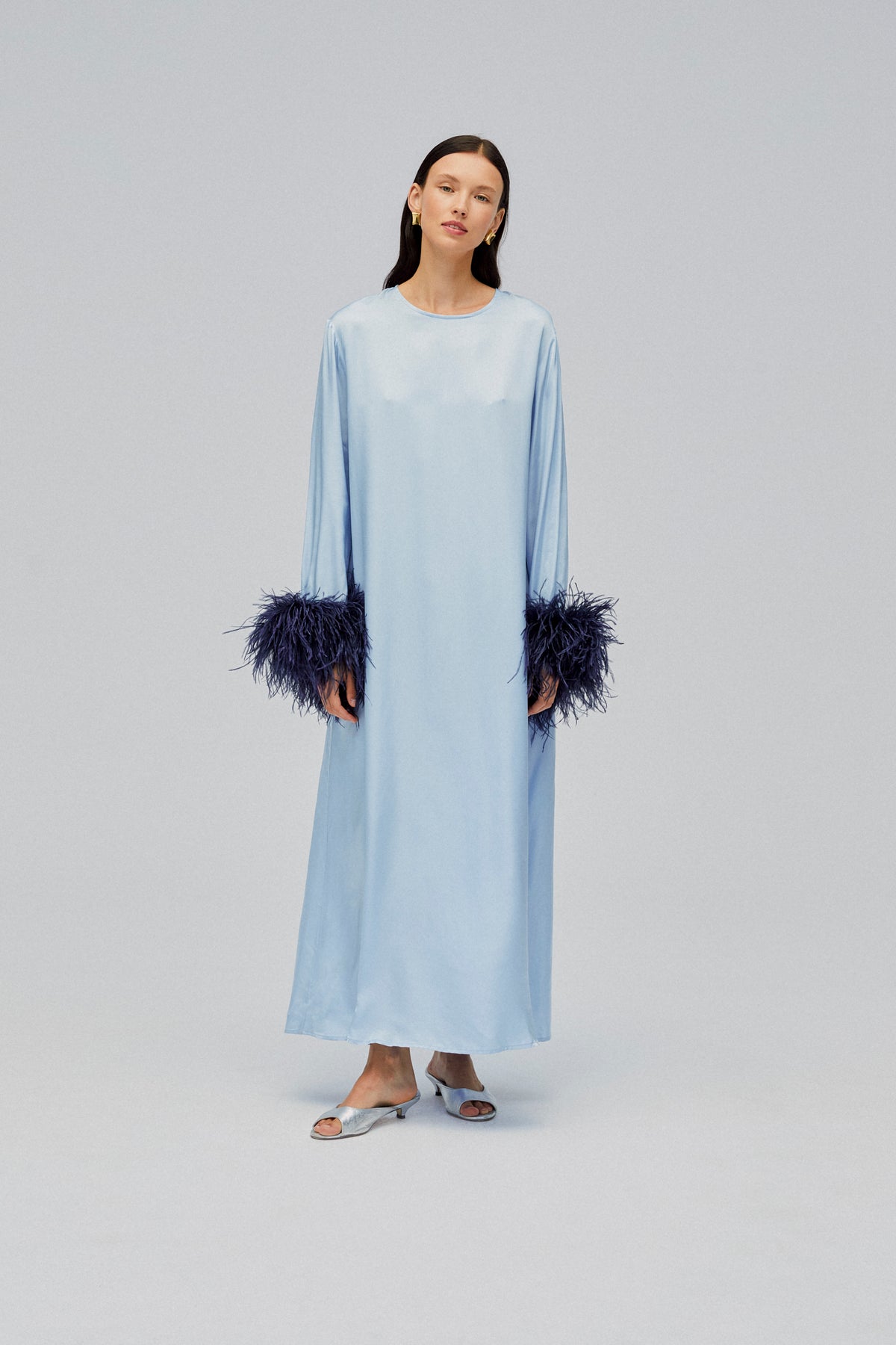Suzi Maxi Dress Detachable Feathers
