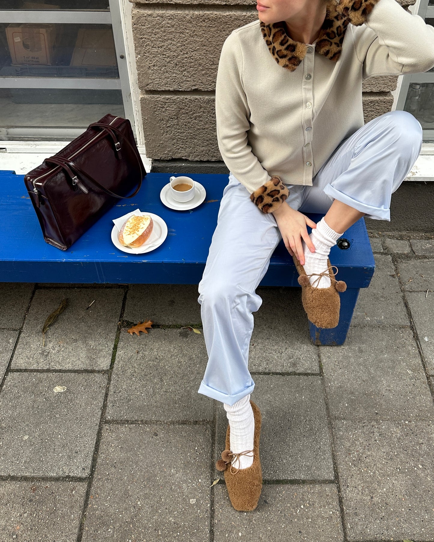 Carmela Knitted Cardigan in Beige