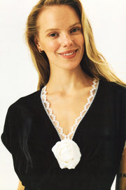 The Genus Rosa Satin Dress in Black