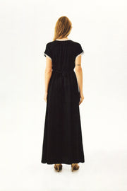 The Genus Rosa Satin Dress in Black