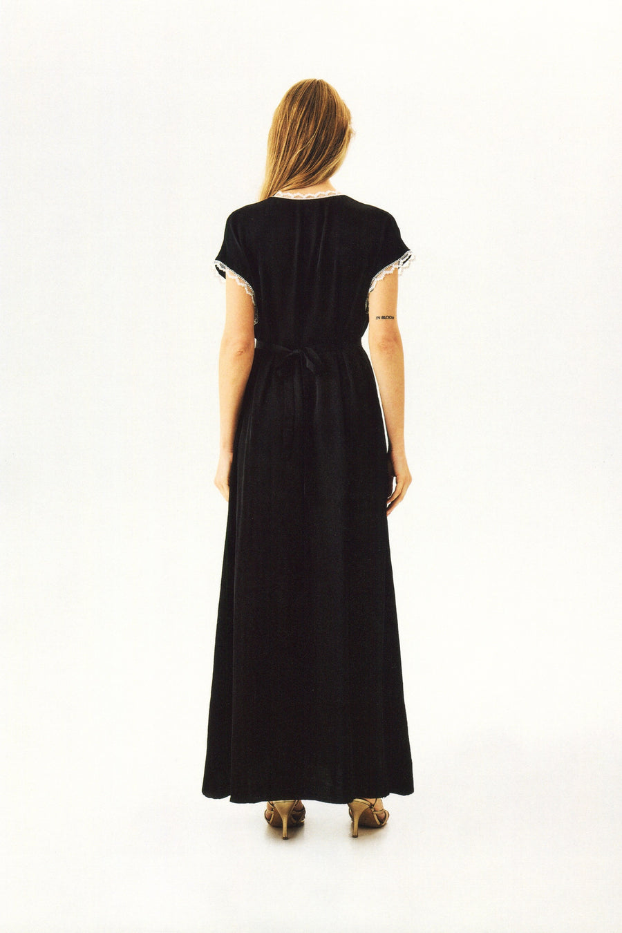 The Genus Rosa Satin Dress in Black