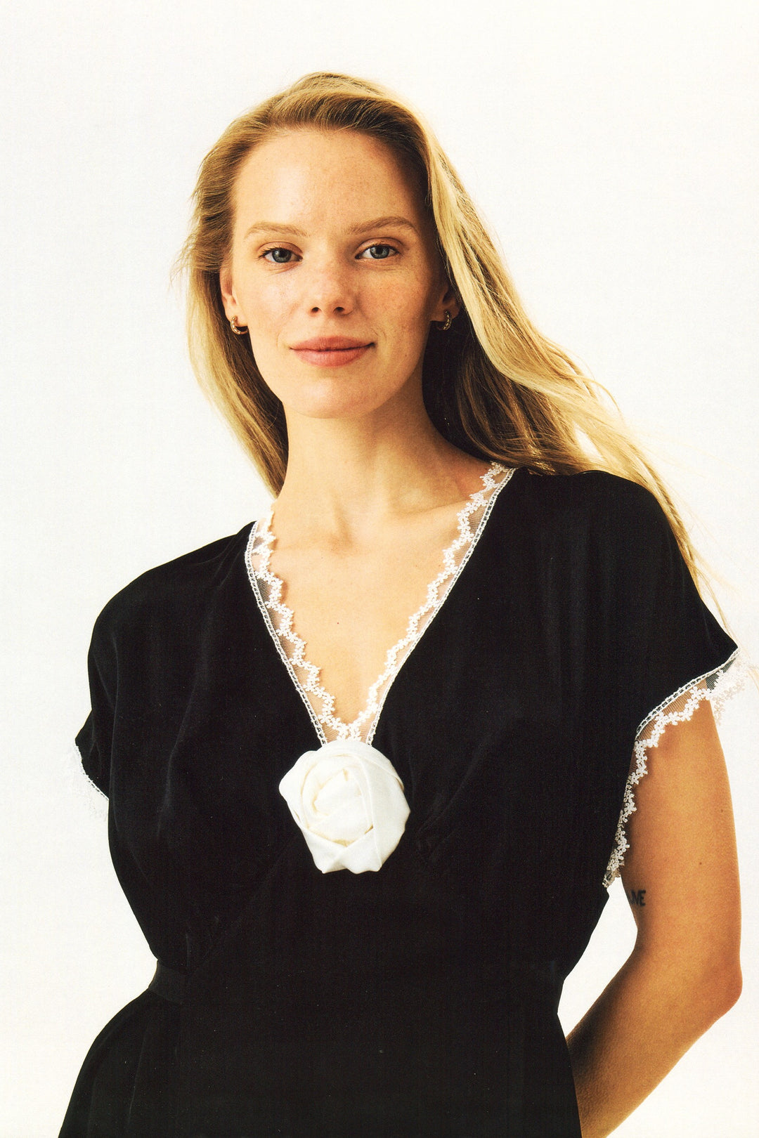 The Genus Rosa Satin Dress in Black