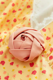 Genus Floral-Appliqué Midi Dress