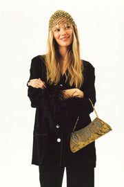 Party Pajamas Set with Detachable Feathers in Black