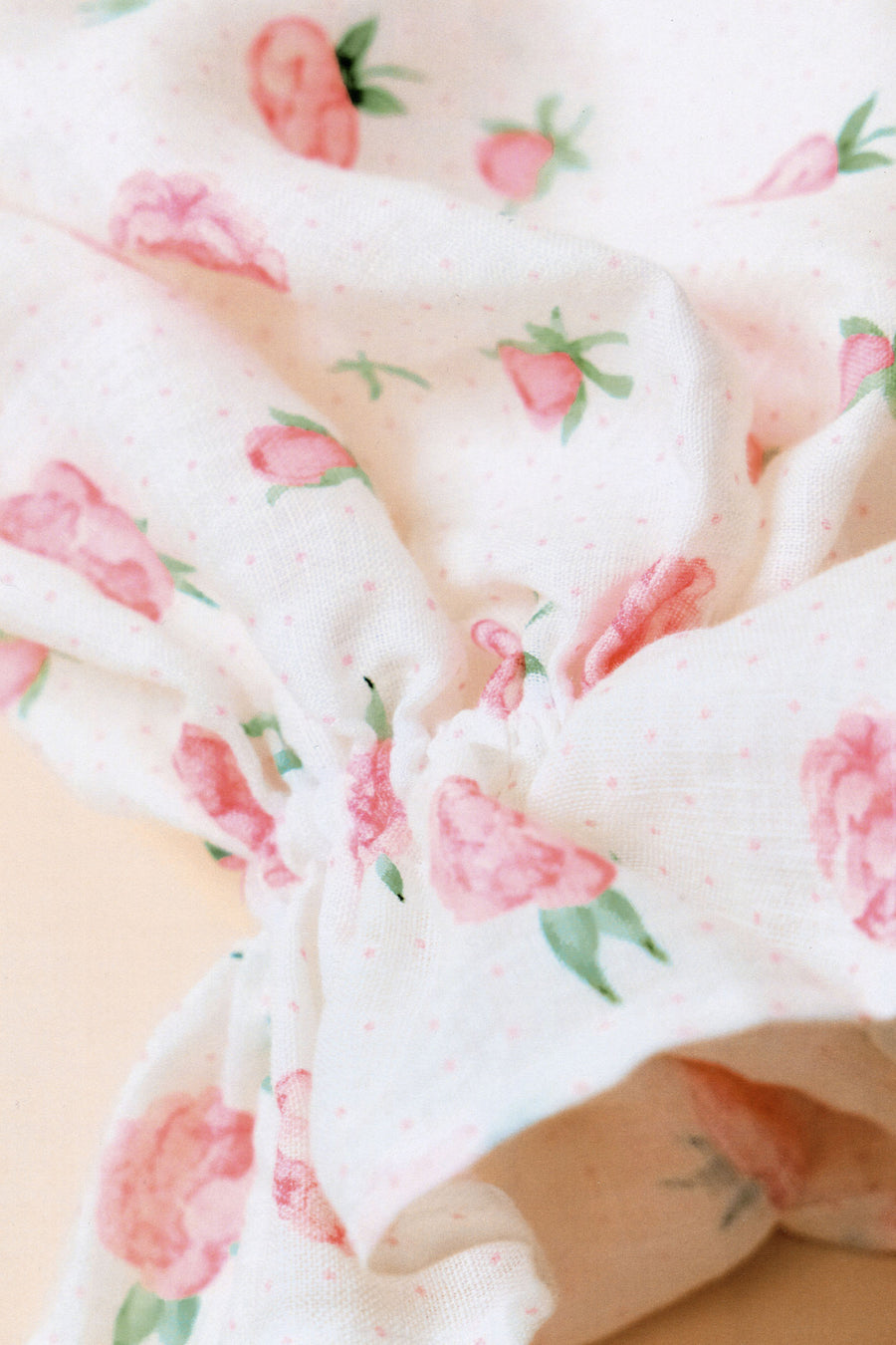Atlanta Linen Dress with Rose Detail in Roses
