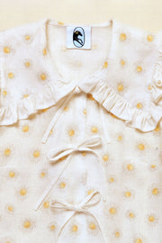 Puff Linen Lounge Shirt in Daisies