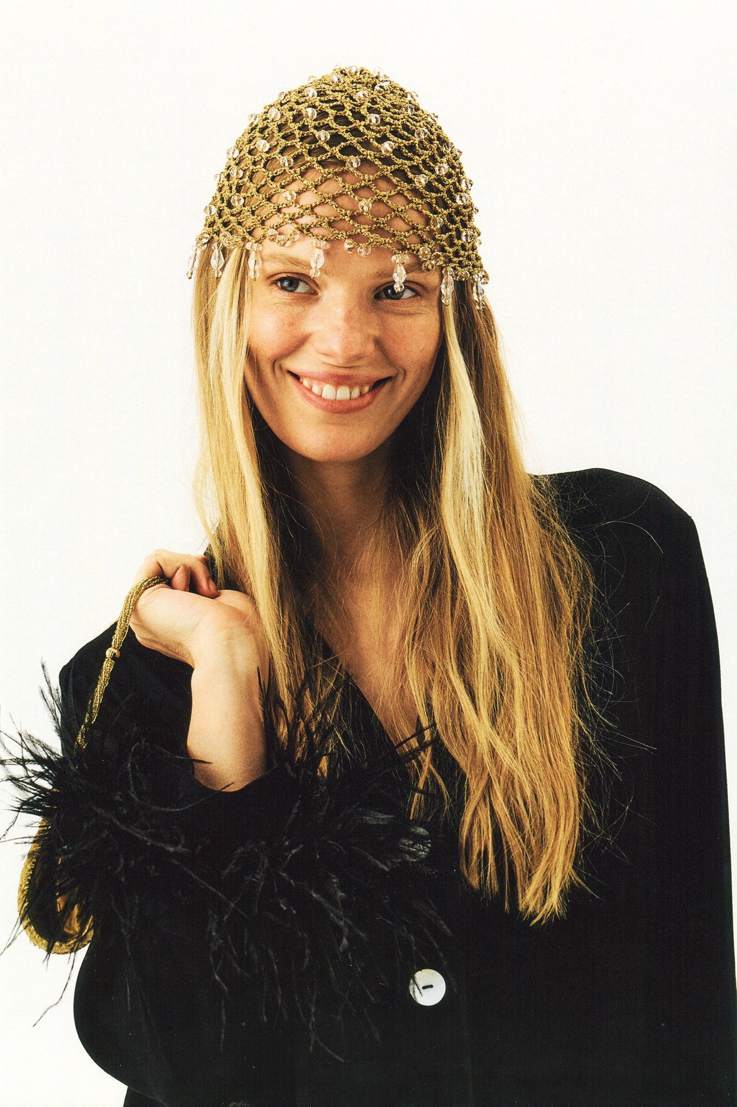 Party Pajamas Set with Detachable Feathers in Black