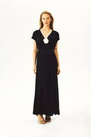 The Genus Rosa Satin Dress in Black