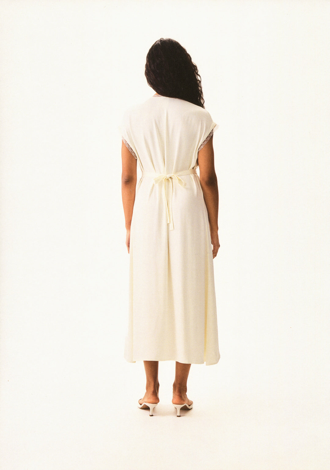 The Genus Rosa Satin Dress in Milk