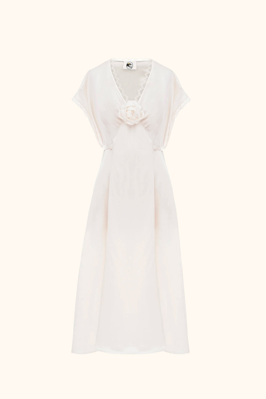 The Genus Rosa Satin Dress in Milk