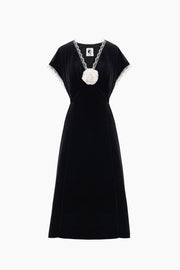 The Genus Rosa Velvet Dress in Black