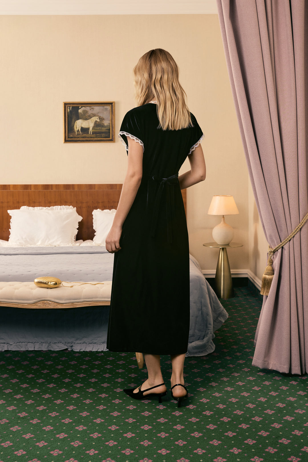 The Genus Rosa Velvet Dress in Black