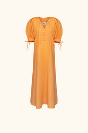 Garden Linen Dress in Coral