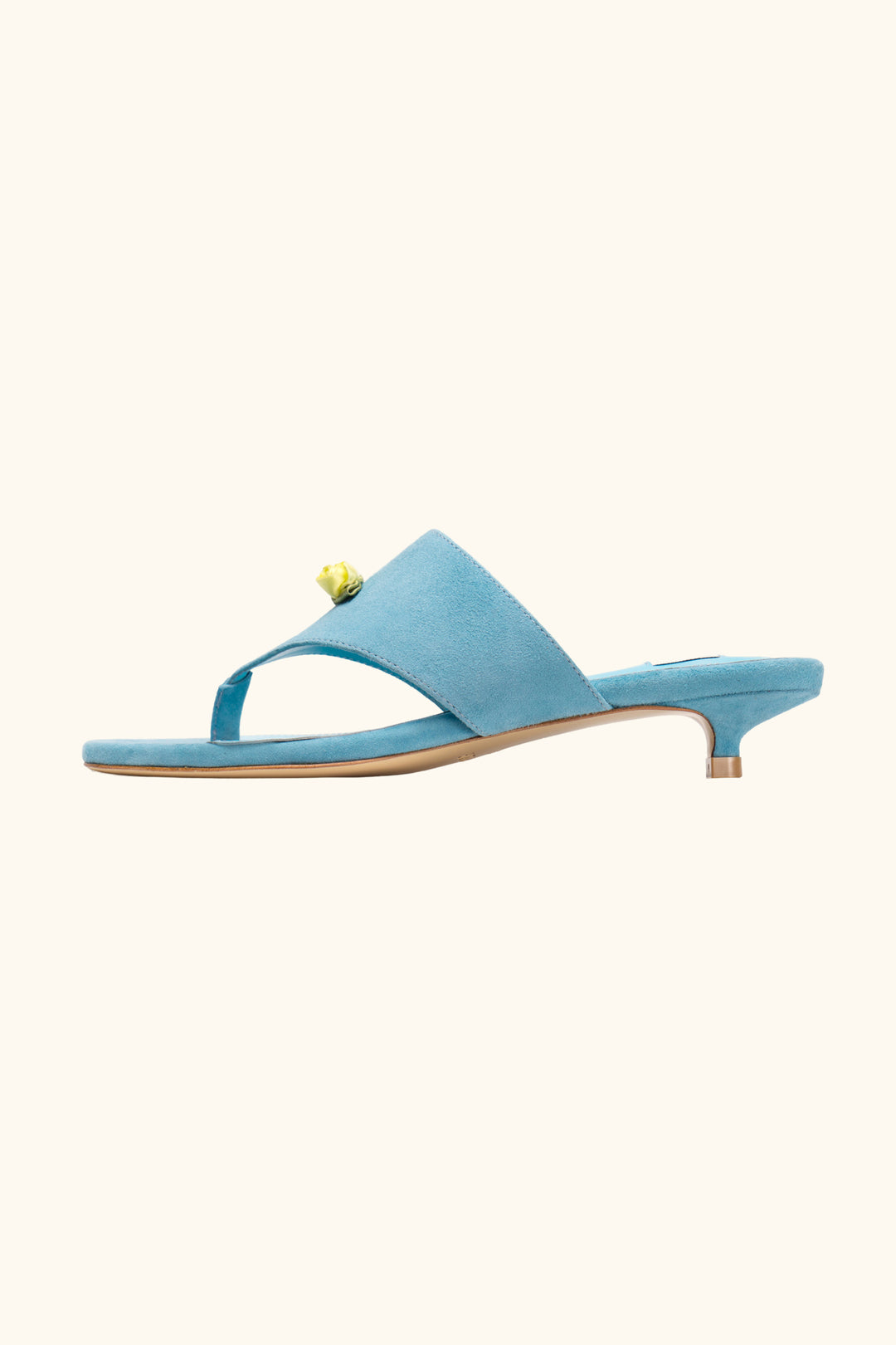Golda Suede Kitten Heel Mules in Blue