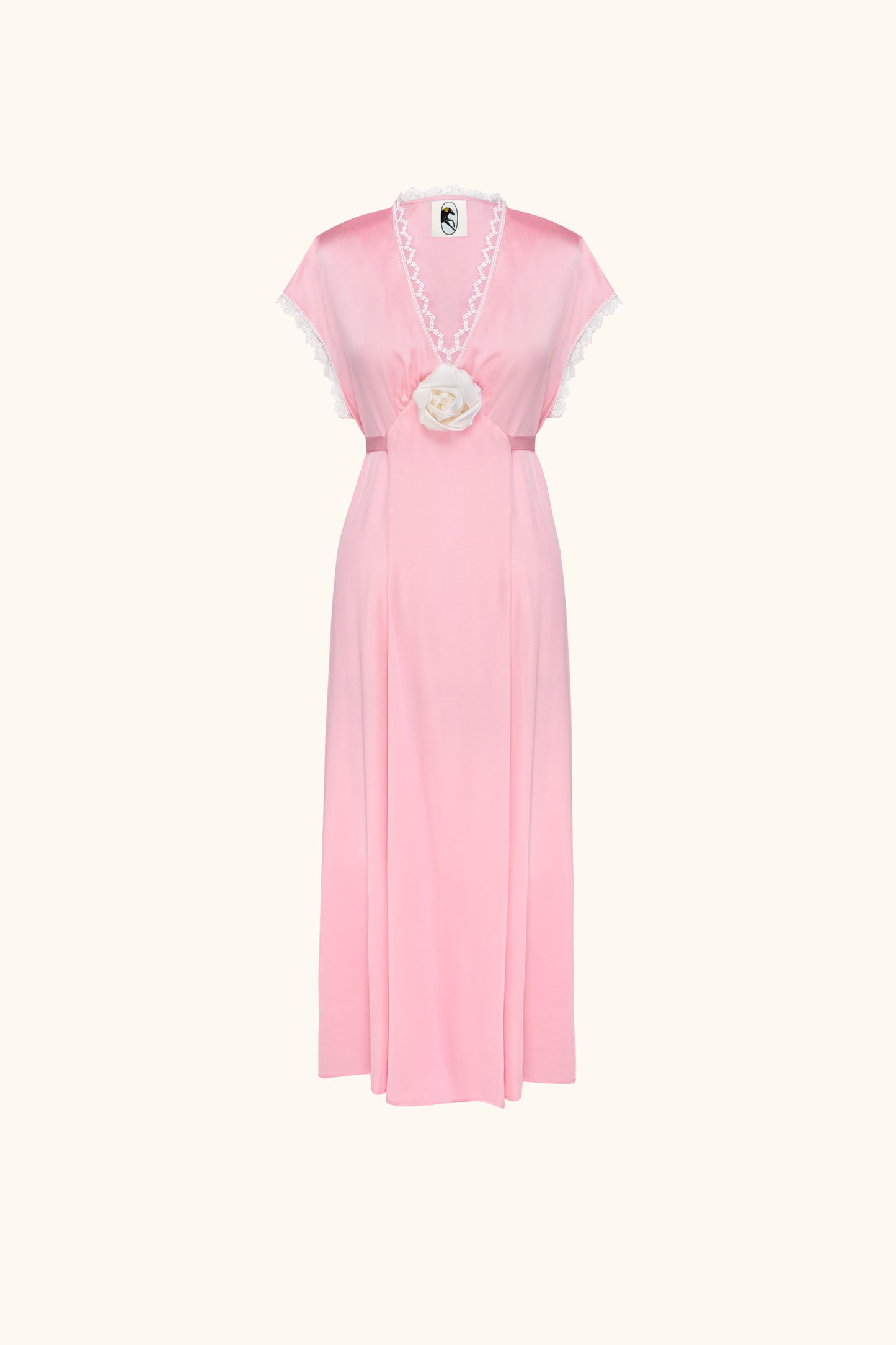 The Genus Rosa Satin Dress in Pink