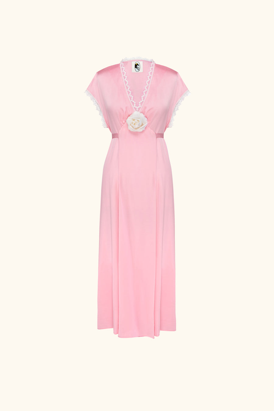 The Genus Rosa Satin Dress in Pink