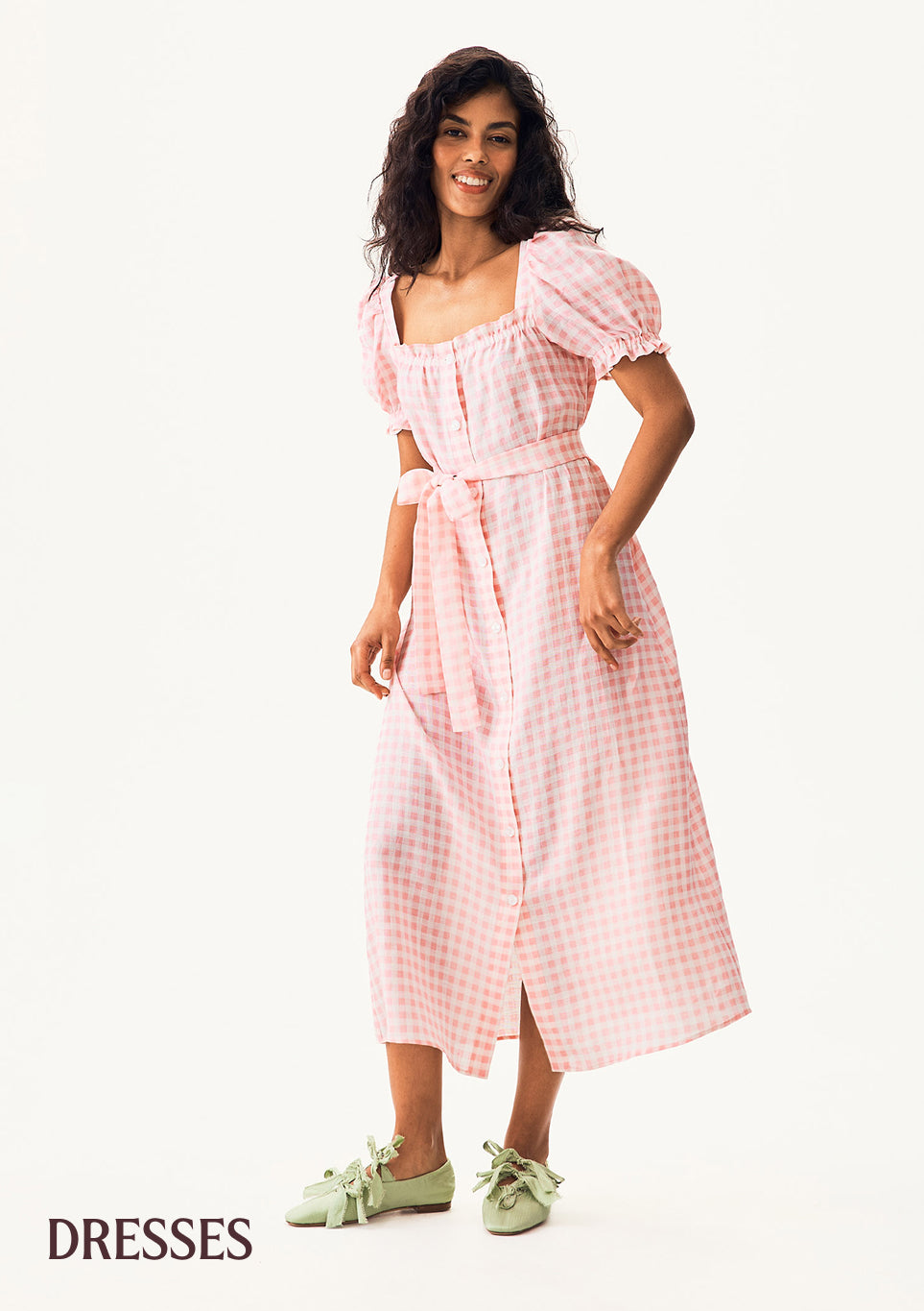 daily sleeper pink gingham dress Rent Daily Sleeper Pink Dress UK 8