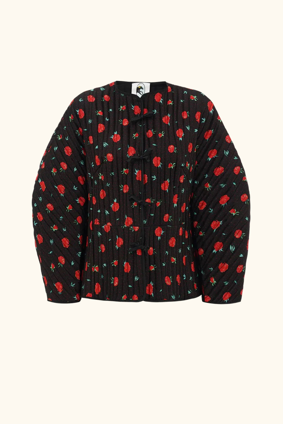Hebao Quilted Jacket in Poppies Print