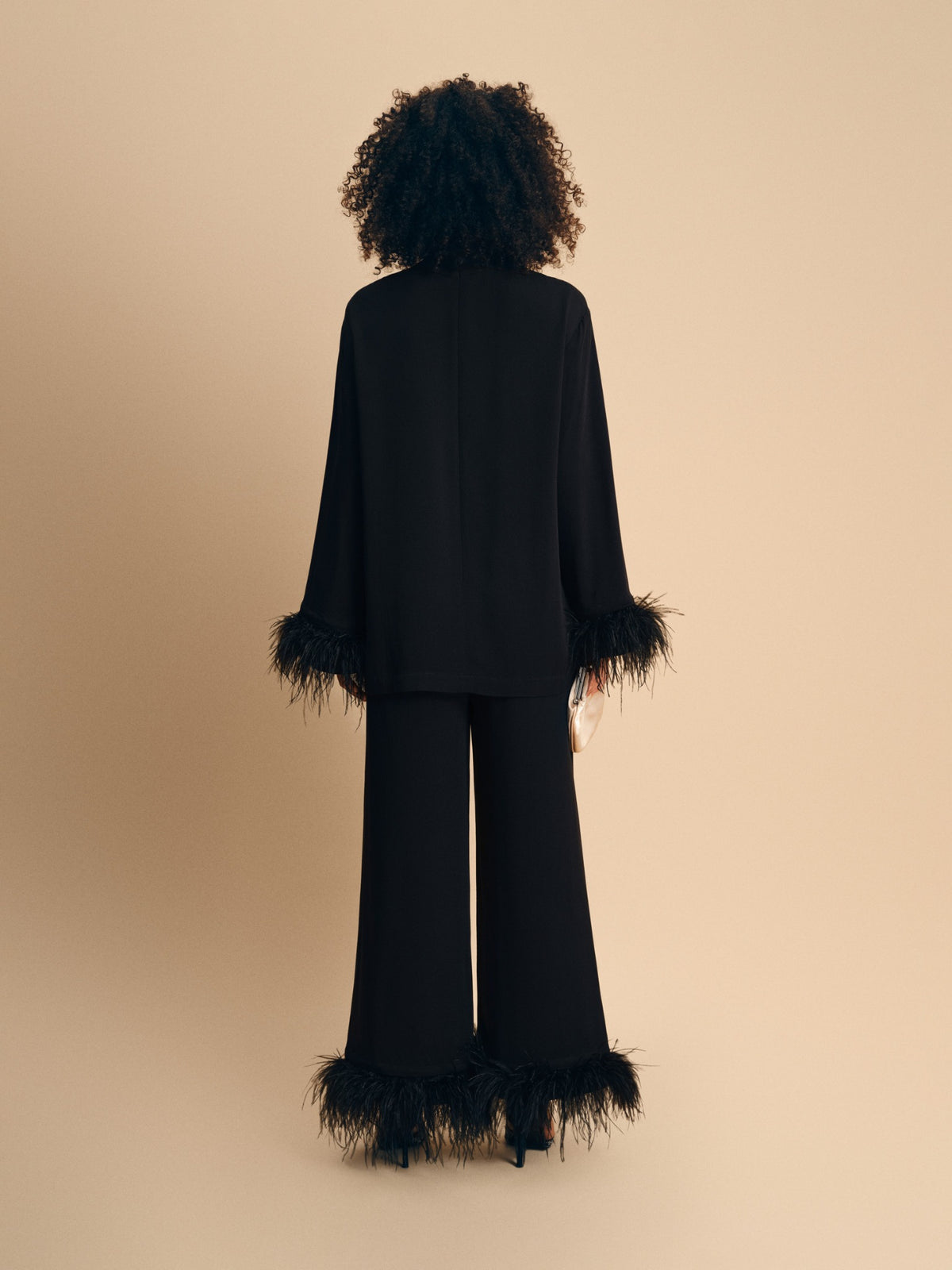 Black Tie Pajama in Black — lookbook back view