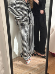 Phoenix Striped Set with Bow Details in Black and White