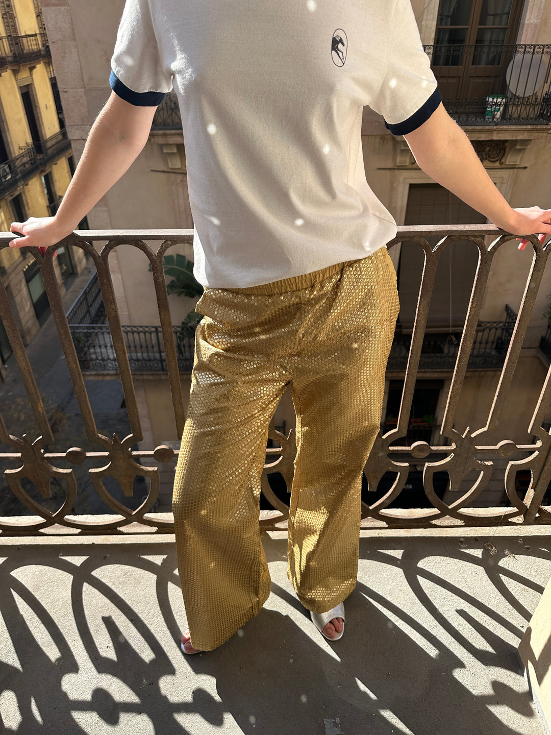 Supernova Sequined Pants in Gold