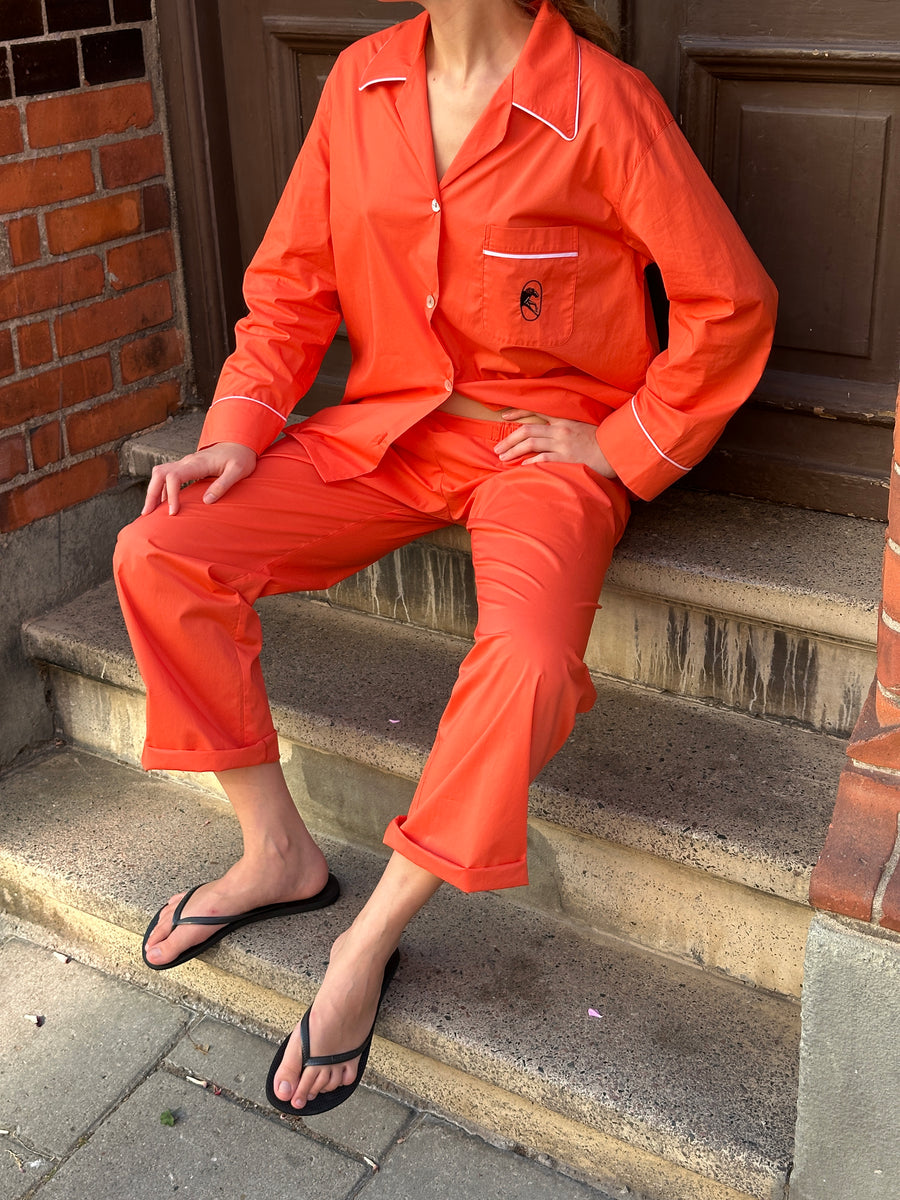 The Sleeper Cotton Pajama Set in Mandarin