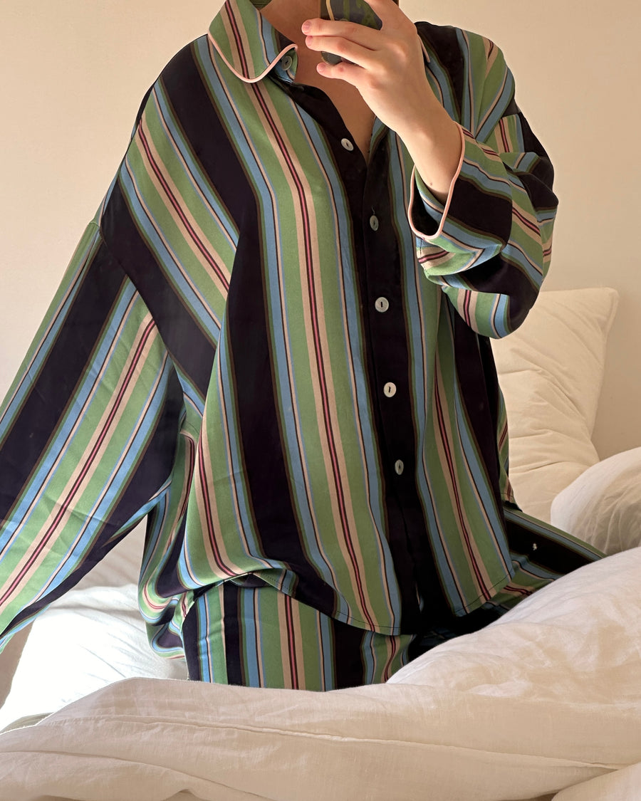 Pastelle Oversized Shirt in Teal Stripes