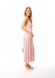 Jardin Halterneck Maxi Dress in Blush with Polka Dot