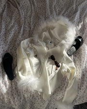 Kylie Hooded Cardigan in White