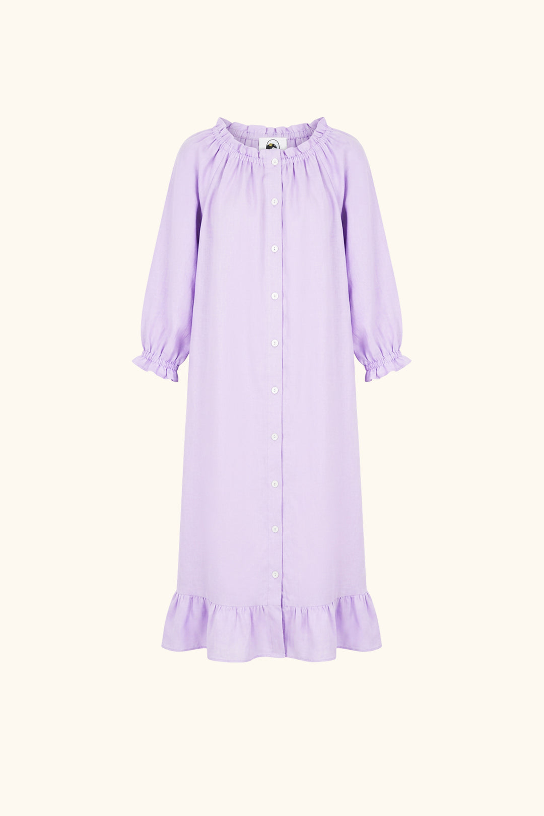 Loungewear Linen Dress with Hair Ribbon in Lavender