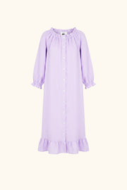 Loungewear Linen Dress with Hair Ribbon in Lavender