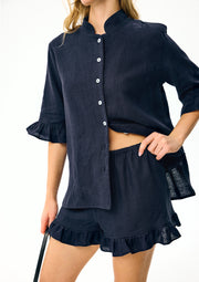 Linen Lounge Suit Bosporus Navy