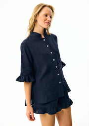 Linen Lounge Suit Bosporus Navy