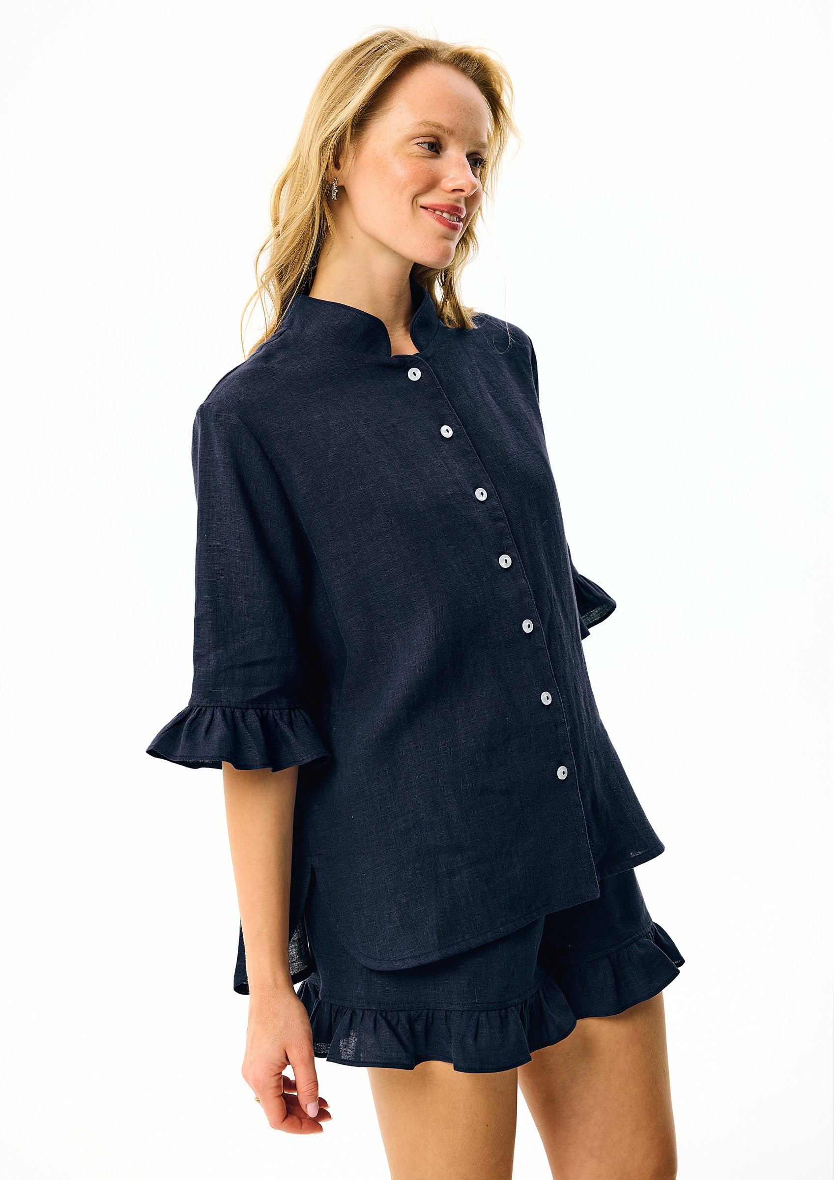 Linen Lounge Suit Bosporus Navy