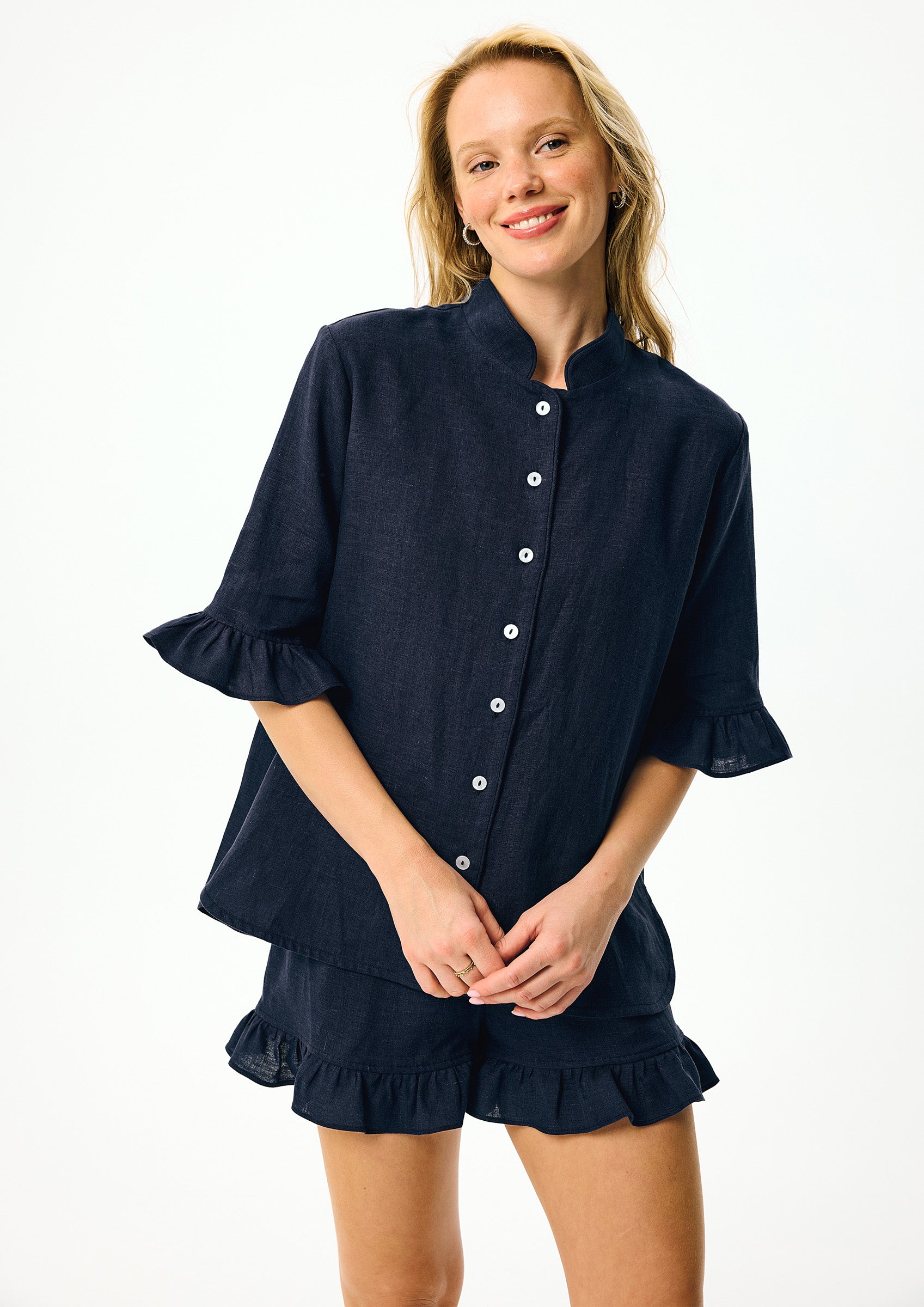 Linen Lounge Suit Bosporus Navy