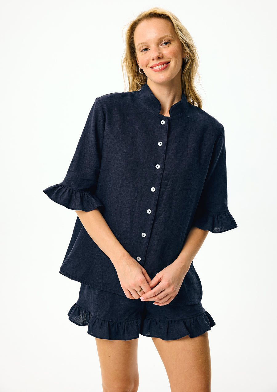 Linen Lounge Suit Bosporus Navy