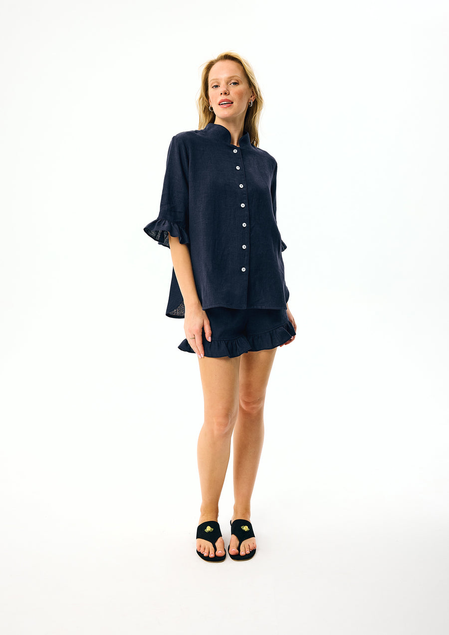 Linen Lounge Suit Bosporus Navy