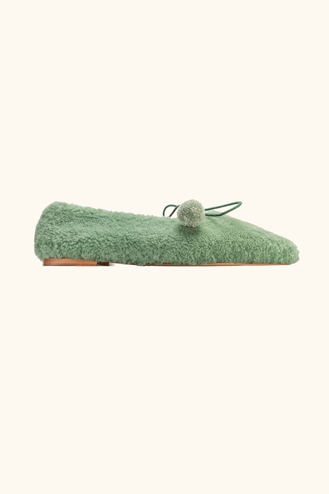 Lulu Shearling Slippers in Green