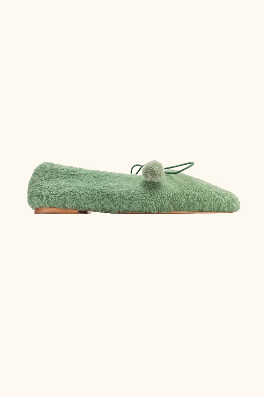Lulu Shearling Slippers in Green