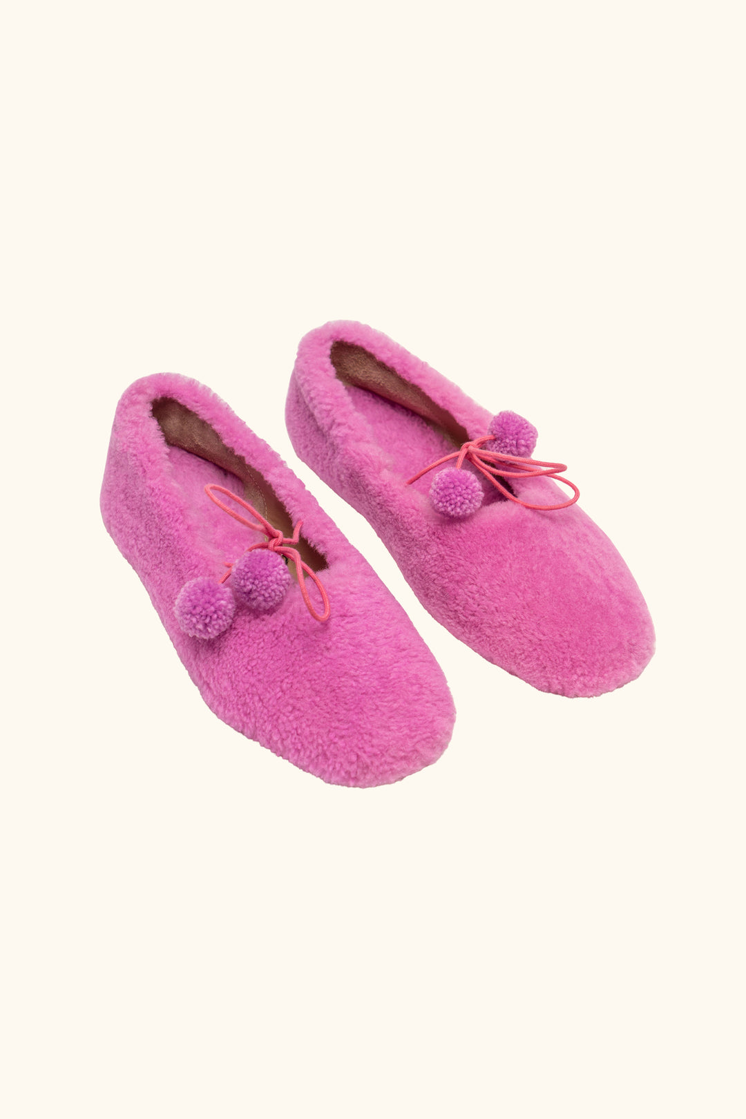 Lulu Shearling Slippers in Hot Pink